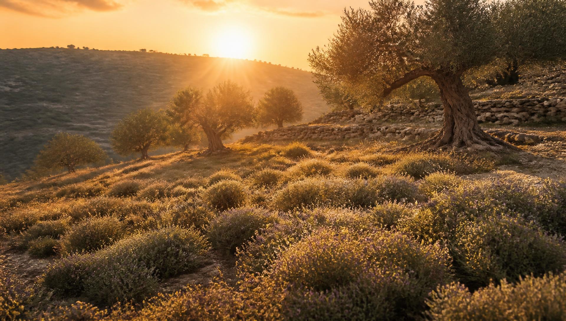 حقول فلسطينية عند الغروب